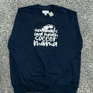Custom Designed Navy Soccer Mama Men's Sweater-New With Tags